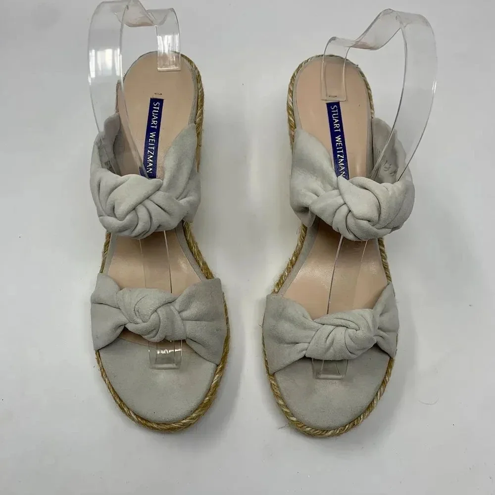 Stuart Weitzman Sarina‎ Espadrille Wedge Sandals - Picture 2 of 12